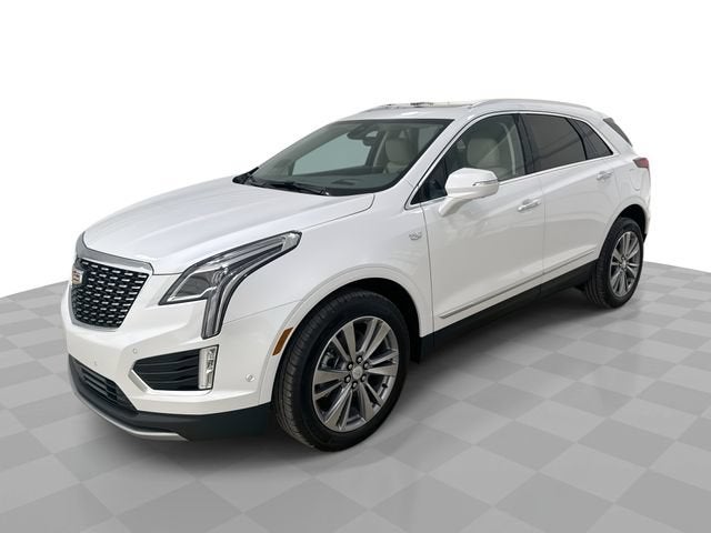 2026 Cadillac XT5 Premium Luxury in Crystal White Tricoat — front three-quarter view