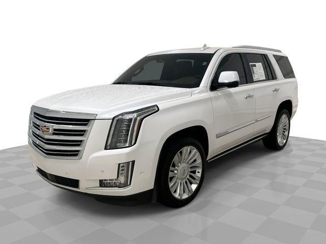 2018 Cadillac Escalade Base in Crystal White Tricoat — front three-quarter view